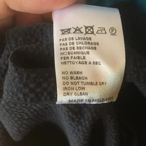 *Carven Turquoise Navy Blue Colorblock Fit and Flare Dress Size 2 Pockets - Picture 7 of 7